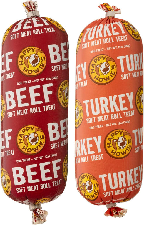 Happy Howie's Soft Meat Roll Treat - Dog Food Rolls, High Protein,