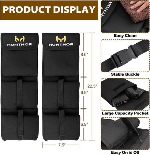 Truck Gun Rack (A Pair), 900D Sturdy Adjustable Seat Back Gun Storage for Automotive Rifle Holder Jeep