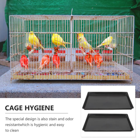 Alipis Bird Toilet Pan: Black Replacement Tray for Bird Cage, Dog Crate, Bunny Cage, 2Pcs Pet Poop Holder