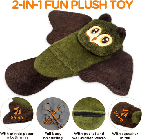 FIREOR Dog Squeak Toys - No Stuffing Plush Crinkle Water Bottle Chew Toy for Small, Medium, Large Breeds