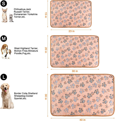 3 Pack Cat and Dog Blanket Soft & Warm Fleece Flannel Pet Blanket, Great Pet Throw for Puppy, Small Medium Large Dog