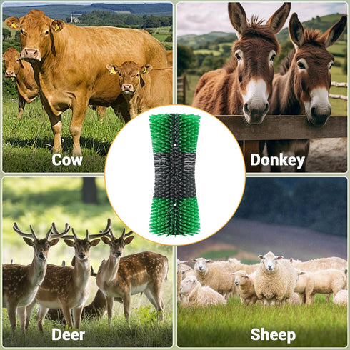 TrailBlaze 4Pcs Livestock Scratching Brush Kit - Extra Large Size, Upgraded Horse/Goat/Cow/Cattle Scratcher Brush, Itch