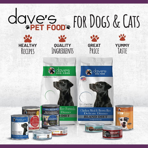 Dave's Pet Food Grain Free Wet Cat Food, Turkey, 12.5 oz Cans, Case of 12, Made in USA with Added Vitamins