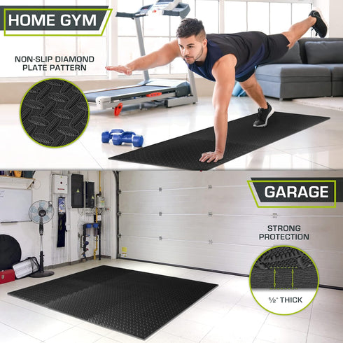 ProsourceFit ½ in Puzzle Exercise Mat, EVA Interlocking Foam Floor Tiles for Home Gym, Cream, 24 Sq Ft