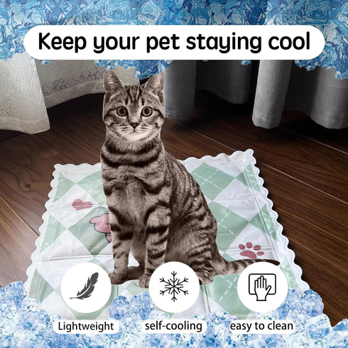 PetTrip Pet Cooling Mat & Sleeping Pad, Self Cooling Non-Toxic Gel Pad for Dogs & Cats, Long-Lasting Coolness - 13.78"