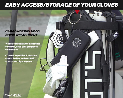 Handy Picks Performance Golf Glove Case, Golf Gloves Holder Case to Keep Your Golf Gloves Neat and Dry