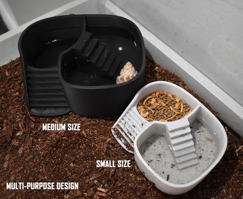 Swimming 2-in-1 Dual Zone Hermit Crab Pool, Soaking Tub for Fresh & Salted Water. Hermit Crab Food Bowl & Bath Tub