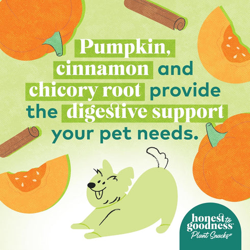 Honest to Goodness Plant Snacks, Mellow Belly Pumpkin & Cinnamon Recipe Dog Treats, 8oz