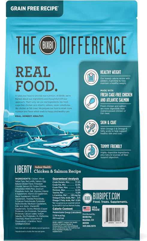 BIXBI Liberty Dry Food Indoor Cat Health Chicken & Salmon Recipe, 3lb