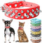 Spiked Soft Leather Dog Collar, Adjustable Anti Bite Studded for Small Medium Large Dogs (Red, L)