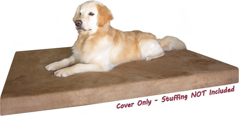 Dogbed4less DIY Pet Bed Pillow, Brown MicroSuede Duvet Cover, 55X47X4 Inch - Covers Only