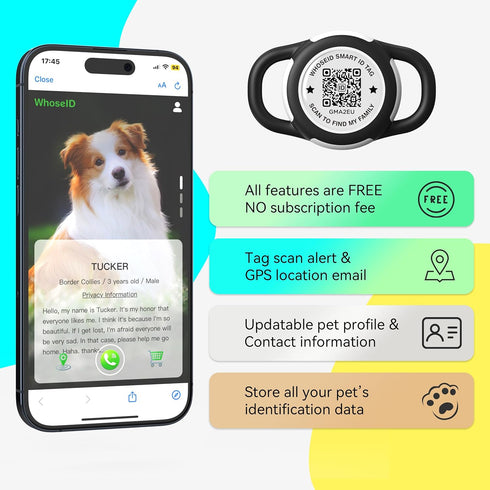 Waterproof Full Body Protection Anti-Lost Air Tag Case, QR Code Airtag Holder for Dog, Cats, Collar, Backpack (White,