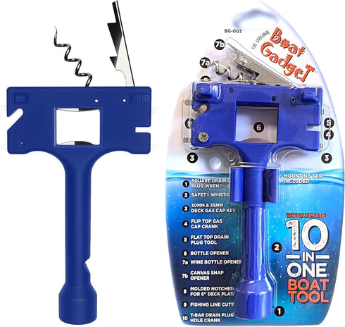 Boat Gadget 10-in-1 Boat Tool - Must-Have Boat Accessory with Gas Cap