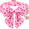 Valentine’s Day Dog Collar with Bow Tie, Pink Heart Bowtie Collar for Puppy Girl Boy Dog or Cat, S