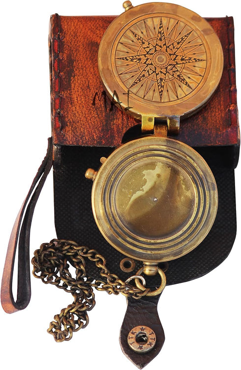 MAI Pocket Compass for Hiking, Antique "So You Can Always Find Your Way Back Home" Engraved