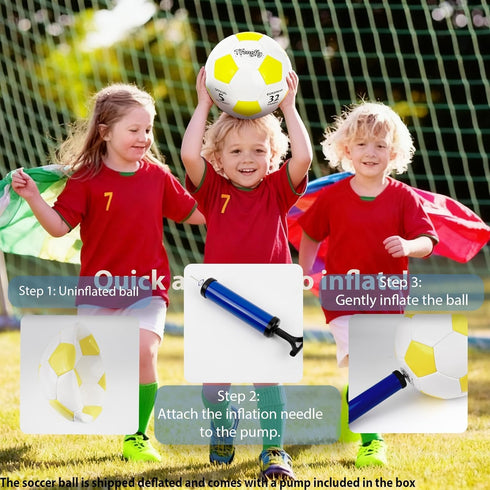 TFengfly 4 Soccer Ball Size with Pump Needle Classic Thicker PU Tight Weaved Suitable for Youth Boy Girl League Game