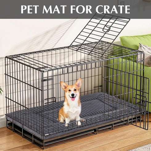 BVAGSS Dog Bed Mat, Reversible Memory Foam Crate Pad, Soft Warm Cushion for Small Medium Dogs, Washable