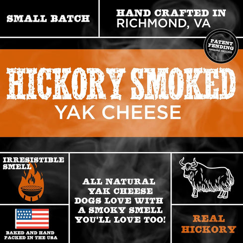 Premium Hickory Smoked 100% Natural Himalayan Yak Cheese for Dogs - Large 4 Pack, No Additives, Lactose Free