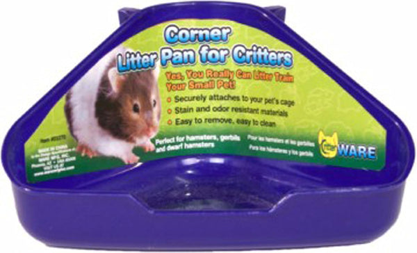 Ware Mfg. Inc. Corner Litter Pan for Small Animals - Assorted Colors, 6.5x4.5x3 Inch