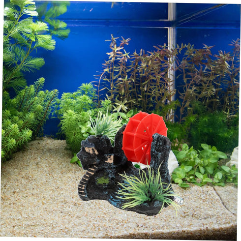 Rockery Aquarium Decorations, Fish Tank Mountain Decor with Castle Model