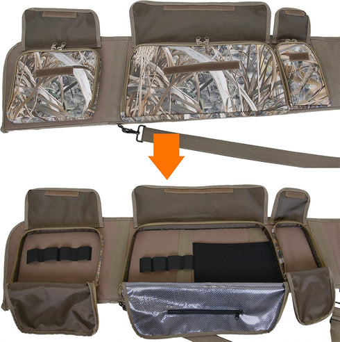 MYDAYS Rifle Case, Hunting Deluxe Scoped Gear Camouflage Soft Shotgun Gun Bag with Zippered Accessory Pocket