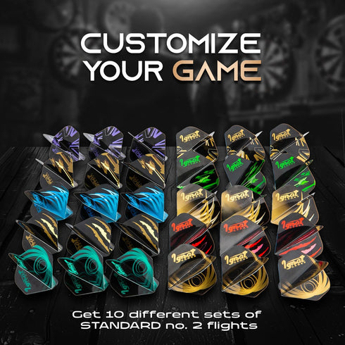 IgnatGames Dart Flights and Accessories - 18/30 GlideXPro 130 Micron Flights with 6 Flight Protectors