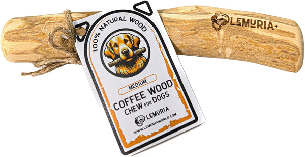 LEMURIA Coffee Wood Dog Chew Stick Toy, Natural Durable Bone for Medium Dogs, Safe Dental Chews