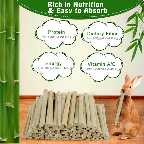 1000g Chinchilla BWOGUE Pet Snacks Sweet Bamboo Chew Toy for Squirrel Rabbits Guinea Pigs Hamster