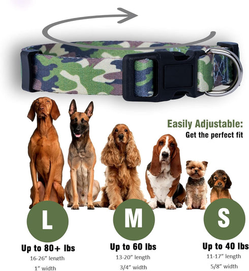 Native Pup Camo Dog Collar, Medium, Green