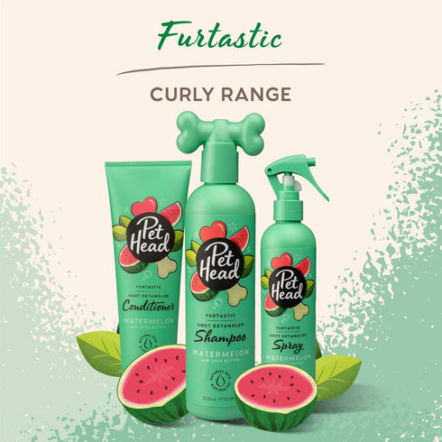 PET HEAD Furtastic Grooming Spray for Dogs with Long and Curly Coats, 10.1 fl. oz. Watermelon Scent, Gentle Puppy