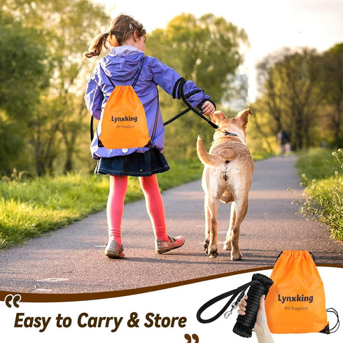 lynxking Check Cord Dog Leash, Long Lead Training Tracking Line, Comfortable Handle Heavy Duty Rope 15ft