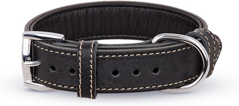 Soft Leather Dog Collar - Durable Heavy Duty Collars for Small, Medium, Large Dogs
