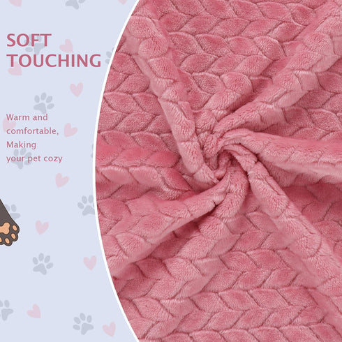 BVAGSS 6 Pack Small Dog Blanket, Super Soft Warm Fleece Flannel Blanket with Wheat Ears Print for Small Dogs and Cats