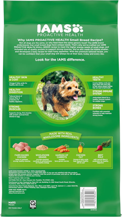 IAMS Small & Toy Breed Adult Dry Dog Food with Real Chicken, 7 lb Bag