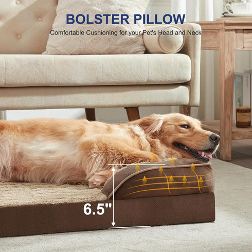 FURTIME Orthopedic Dog Beds for Small Dogs, Waterproof Bed with Removable Washable Cover, Egg Foam Couch, Nonskid Bottom