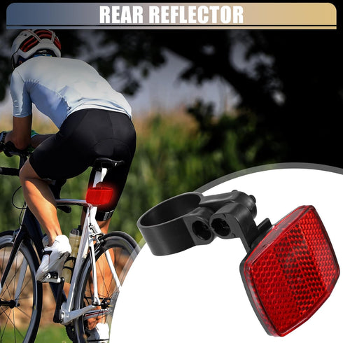 X AUTOHAUX 4pcs Bicycle Front Rear Reflector Kit, Mountain Bike Safety Warning Reflectors for Night Cycling