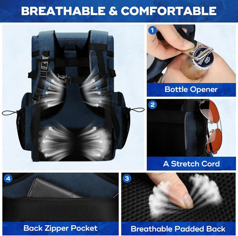 Maelstrom Backpack Cooler, Soft Lightweight Leakproof Cooler Backpack, 50 Can Insulated Bag for Men and Women
