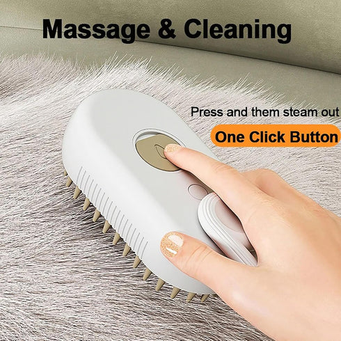 3 In 1 Steamy Cat Brush: Self Cleaning Steam Grooming Brush for Cat and Dog, Massage & Hair Removal Comb