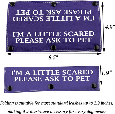 Nervous Dog Leash Sleeve A Little Scared Please Ask to Pet Leash Wrap Social Distancing Gift(Little Scared)