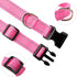 Reflective Dog Collar for Small, Medium, and Large Dogs, Adjustable Nylon with Quick Release Buckle (Pink M)
