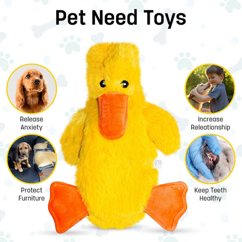 Recommended 21 INCH FGA MARKETPLACE Duck Flat NO Stuffing NO Squeak Plush Dog Toy, Funny Style Will Entertain Your Pet