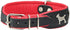 Real Leather Soft Padded Dog Collar, Bull Terrier, 1.75" Wide, (16.75"-19.25" Neck, Black/Red)