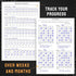 Hardcover Fitness Planner Workout Journal for Men & Women - A5 Sturdy Log Book to Track Gym & Home Workouts, 2 Pieces
