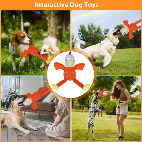Interactive Squeaky Large Dog Toys with Crinkle Paper, Tough Chew Toys for Small, Medium, Large Dogs