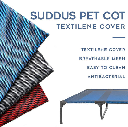 suddus Elevated Dog Bed Replacement Cover, Breathable Chew Proof Easy to Clean Elevated Pet Bed, XL/Blue