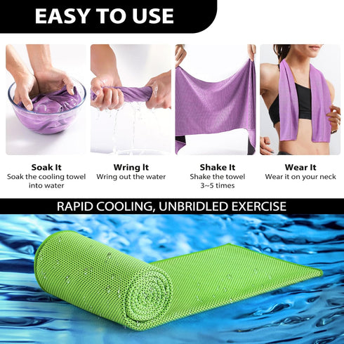 5 Pack Cooling Towels - Gym Towels, Gym Towel for Working Out, Yoga Towel, Quick Dry Towel for Running, Camping