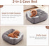 MIXJOY Rectangle Cave Hooded Blanket Bed for Small Dogs, 20 Inch Grey, Luxury Orthopedic Cat Bed