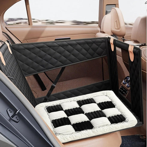 QPK Dog Car Seat Cushion for Carriers & Crates, Pet Travel Mat with