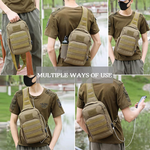 Valinov Backpacks,Military Daypack Backpack Tactical Shoulder Bag,Molle Shoulder Sling with USB Charging port