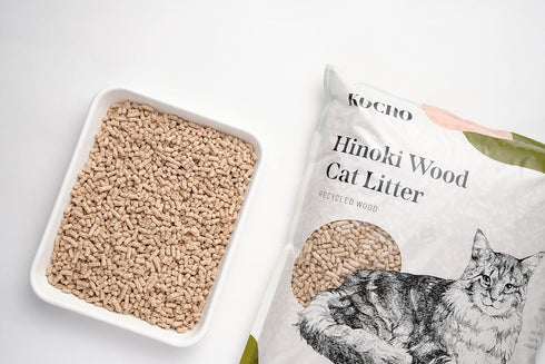 Hinoki Wood Cat Litter Recycled Ultra Lightweight, Fresh Natural Scent of Japanese Cypress, Climping Dust Free
